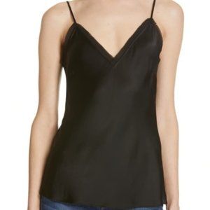NWOT - FRAME V-Neck Camisole Tank in Creamy Black Satin